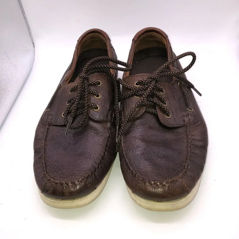 Cole Haan Harpswell Mens Size 9.5 Brown Leather 3 Eye Casual Boat Shoes C28865